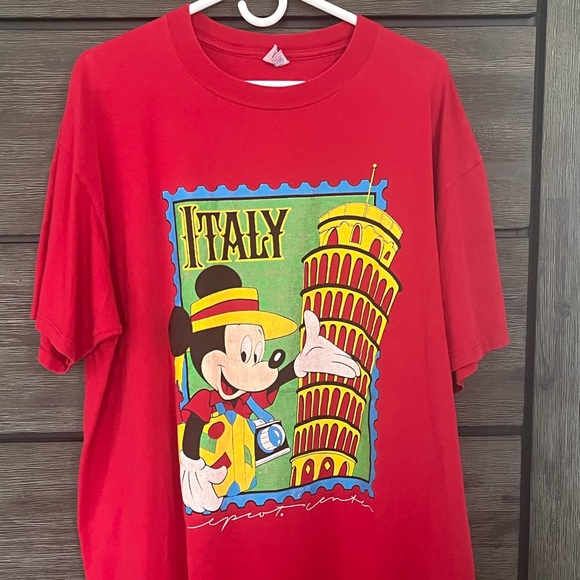 ‼️ Vintage Original Disney Parks Epcot Center Mickey Mouse Italy T-Shirt - 2XL - Picture 1 of 5
